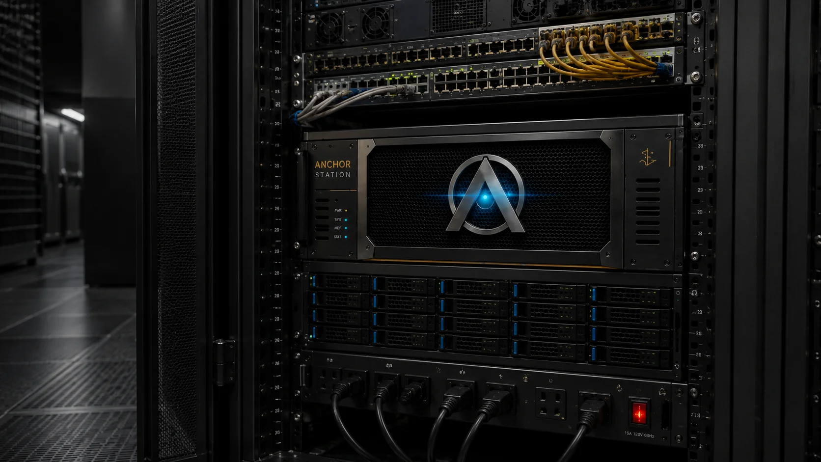 Anchor Station installed in a rack deployment for controlled production infrastructure